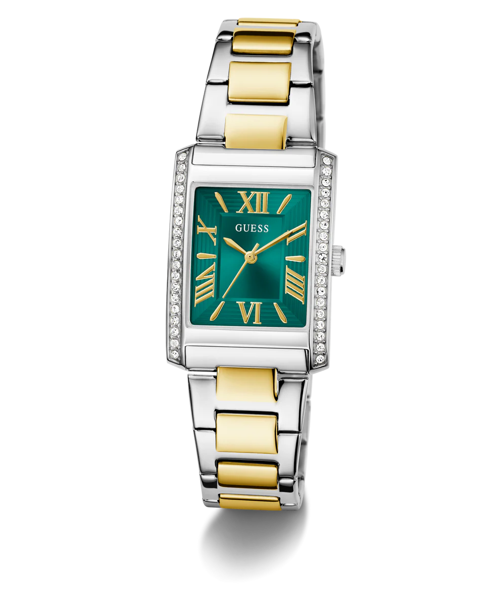 GUESS 2-Tone Green Dial Ladies Watch - GW0874L2