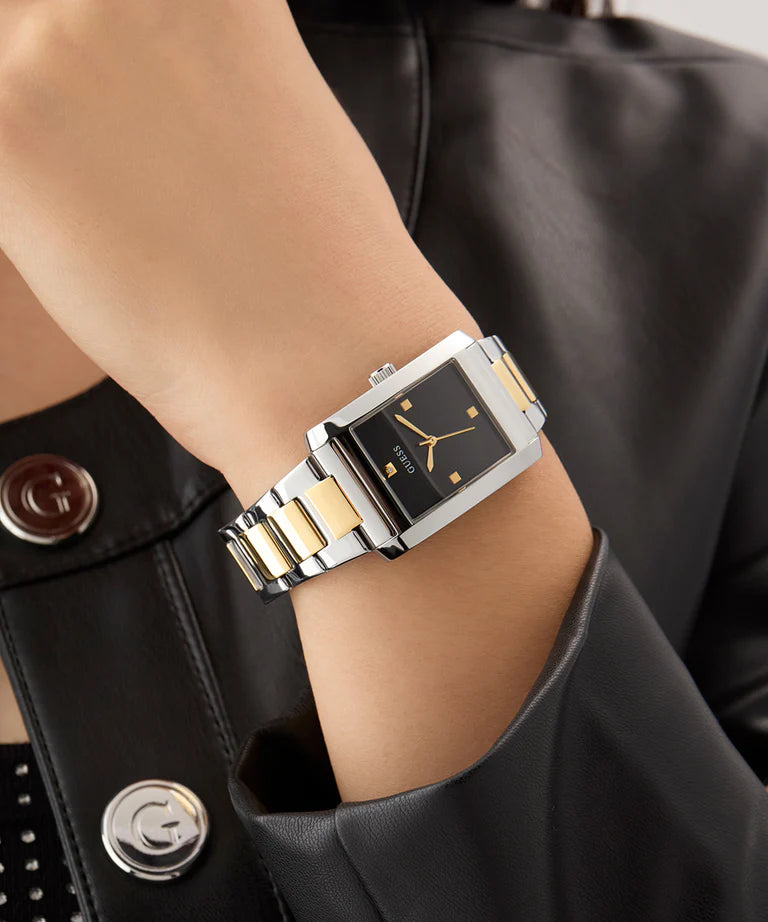 GUESS 2-Tone Black Dial Ladies Watch - GW0876L3