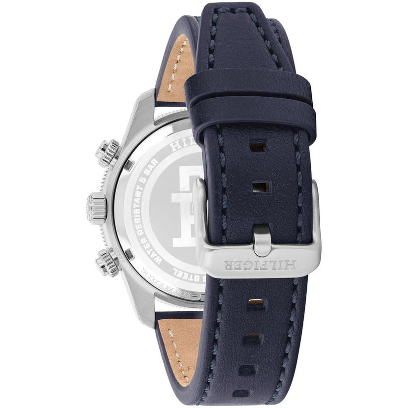 Tommy Hilfiger TH85 Blue Leather Strap Blue Dial Men's Watch - 1792187