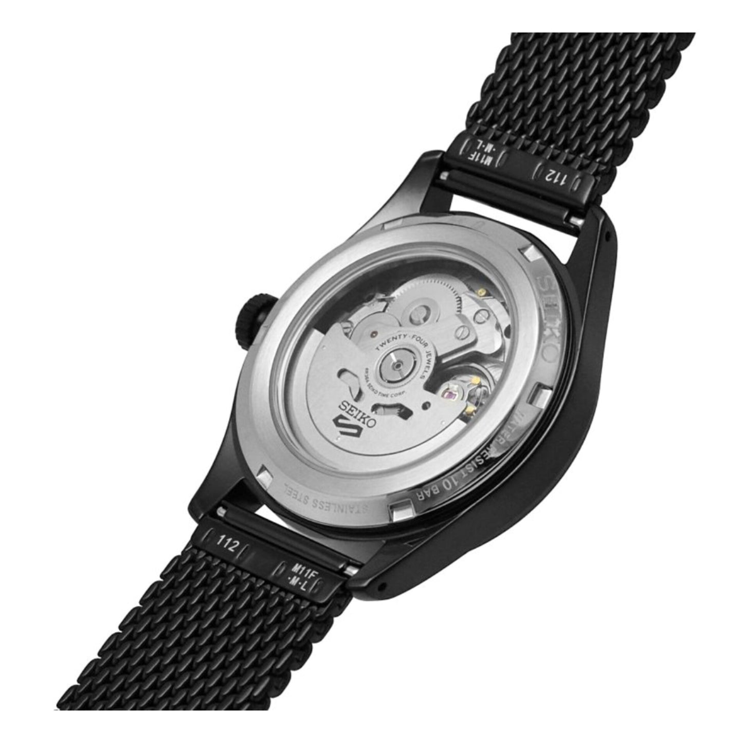 Seiko-5 Sports Mesh Bracelet Black Watch- SRPH25K1