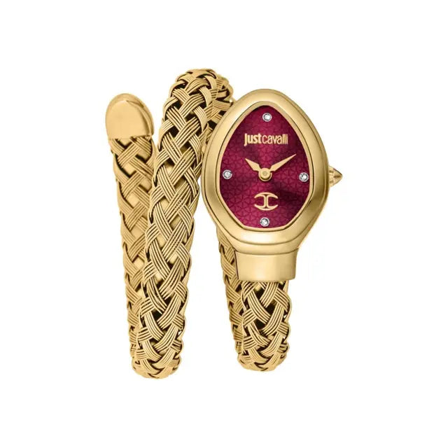 Just Cavalli Signature Snake Bracelet Red Dial Women's Watch - JC1L264M0035