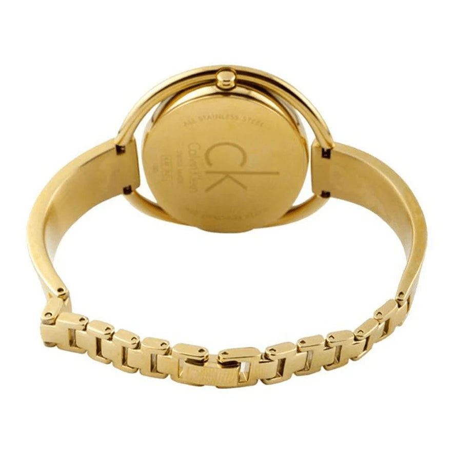 Calvin Klein Impetuous Gold White Dial Ladies Watch- K4F2N516