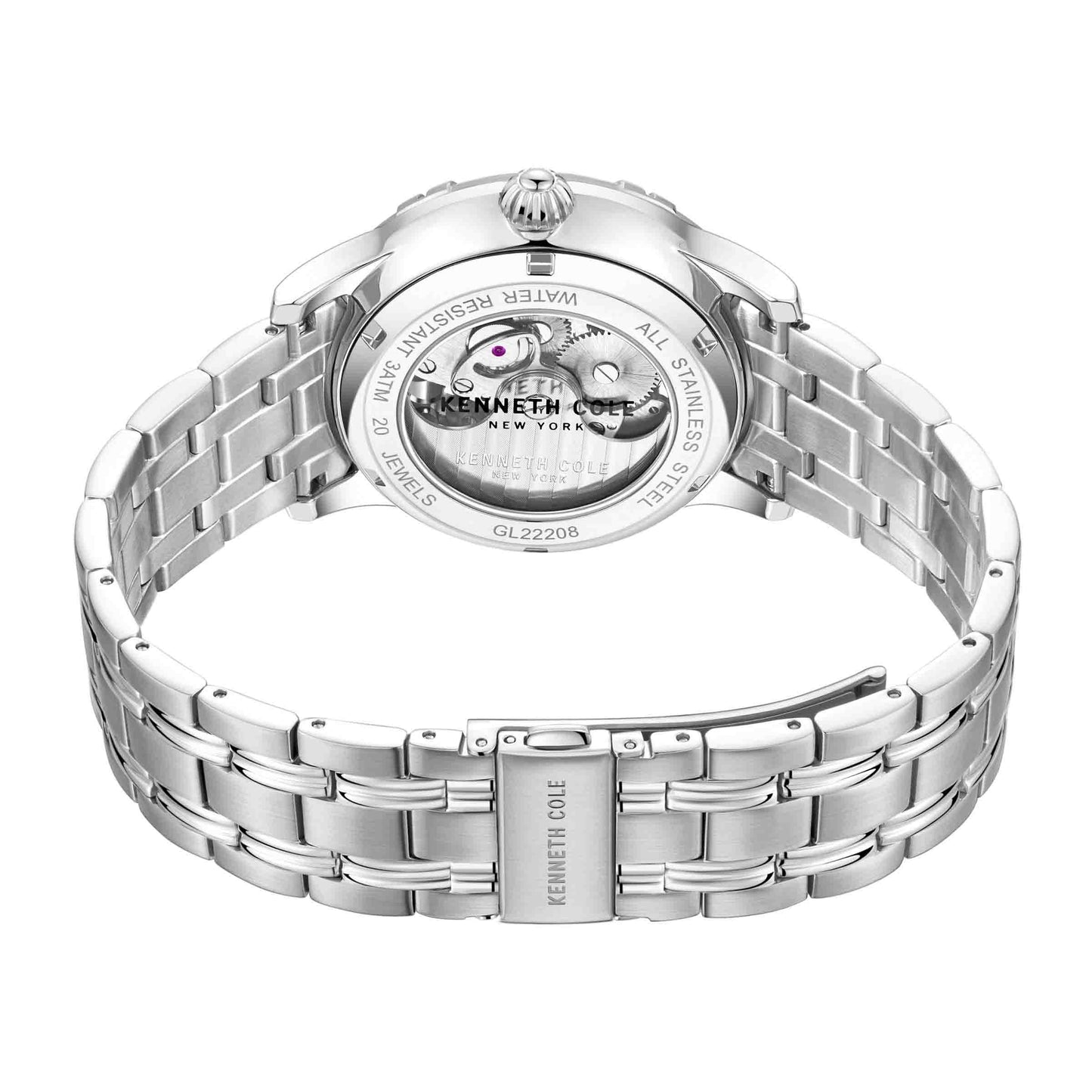 Kenneth Cole Blue Skeleton Dial Men's Mechanical Watch- KCWGL2220802