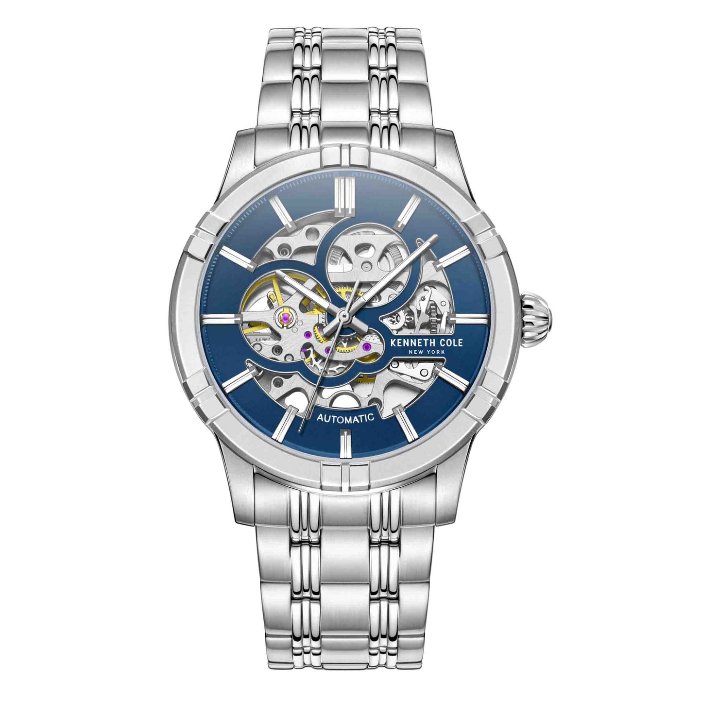 Kenneth Cole Blue Skeleton Dial Men's Mechanical Watch- KCWGL2220802