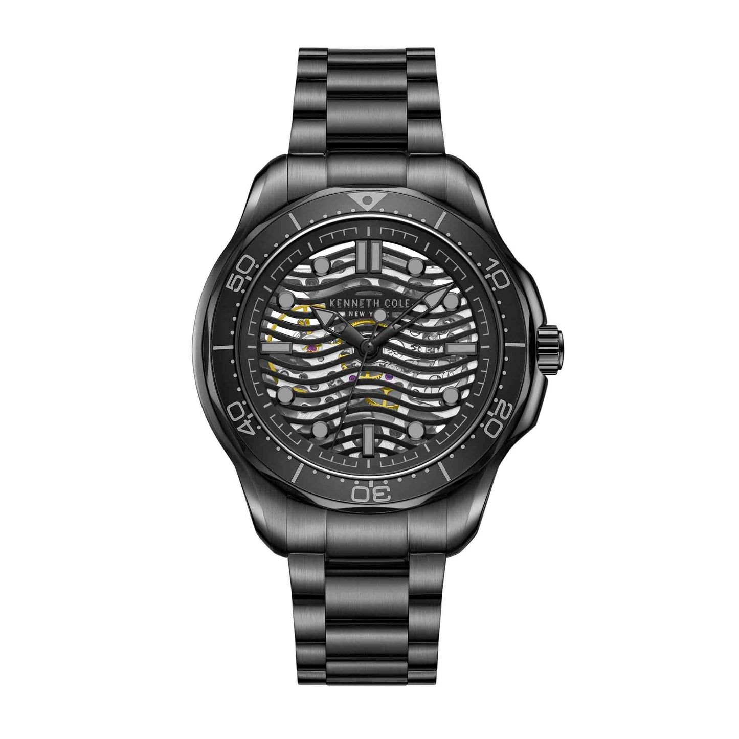 Kenneth Cole Black Skeleton Dial Mechanical Men's Watch- KCWGL2220903