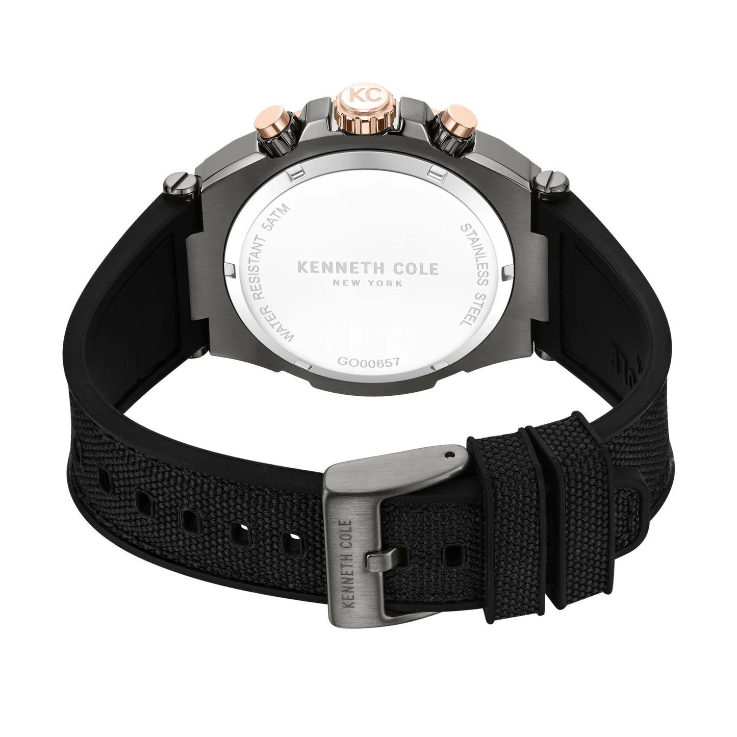 Kenneth Cole Chronograph Silicone Strap Grey Dial Men's Watch - KCWGO0065702