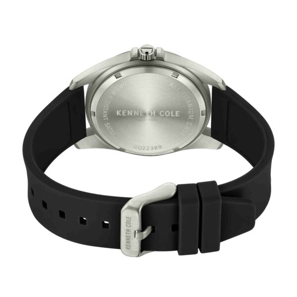 KENNETH COLE Titanium Black Dial Black Silicon Strap - KCWGQ2238902