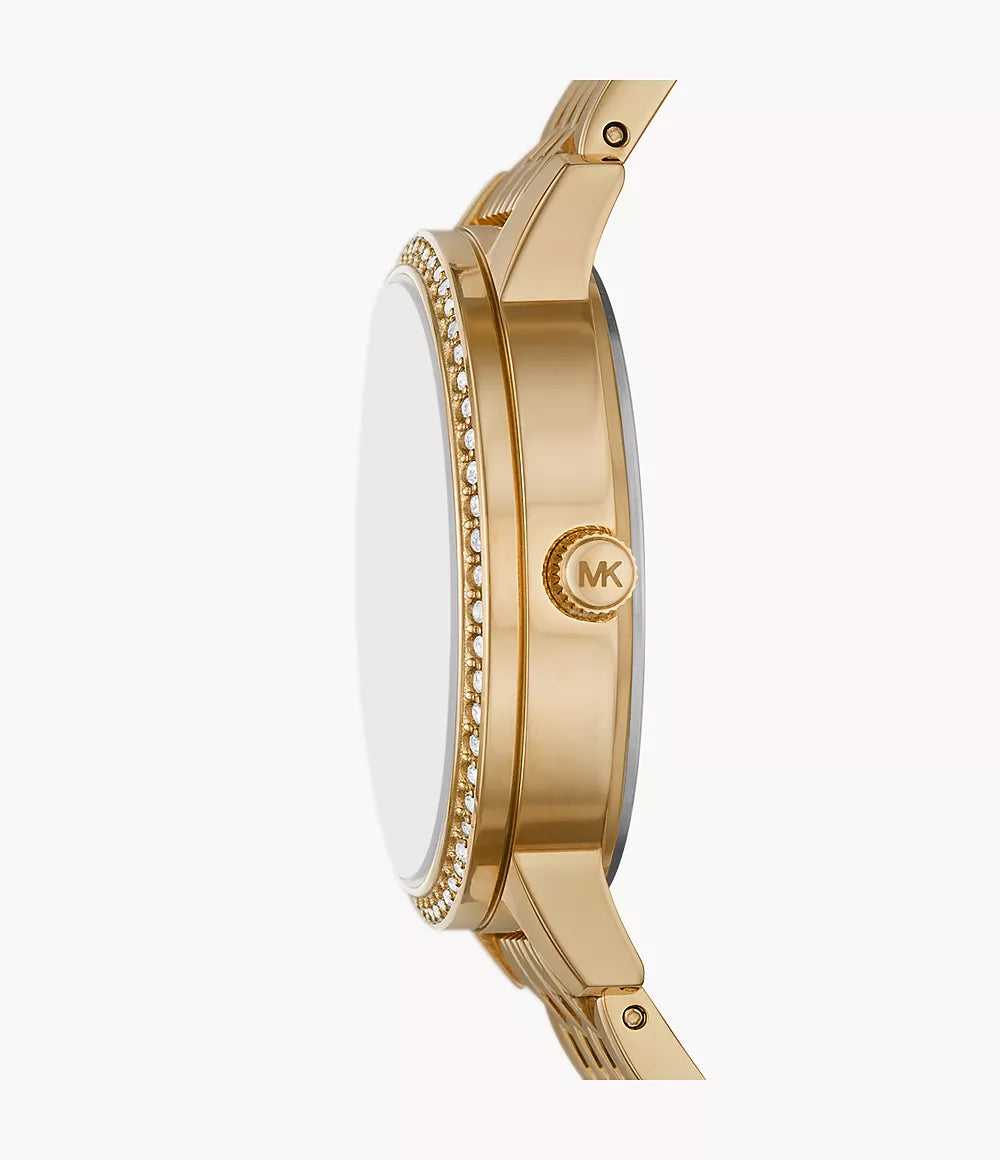 Michael Kors Three-Hand Gold-Tone Stainless Steel Ladies Watch - MK1051