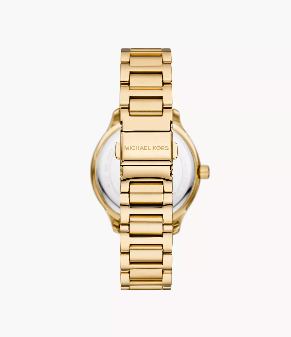 Michael Kors Sage Three hand Gold Tone Ladies Watch- MK4805