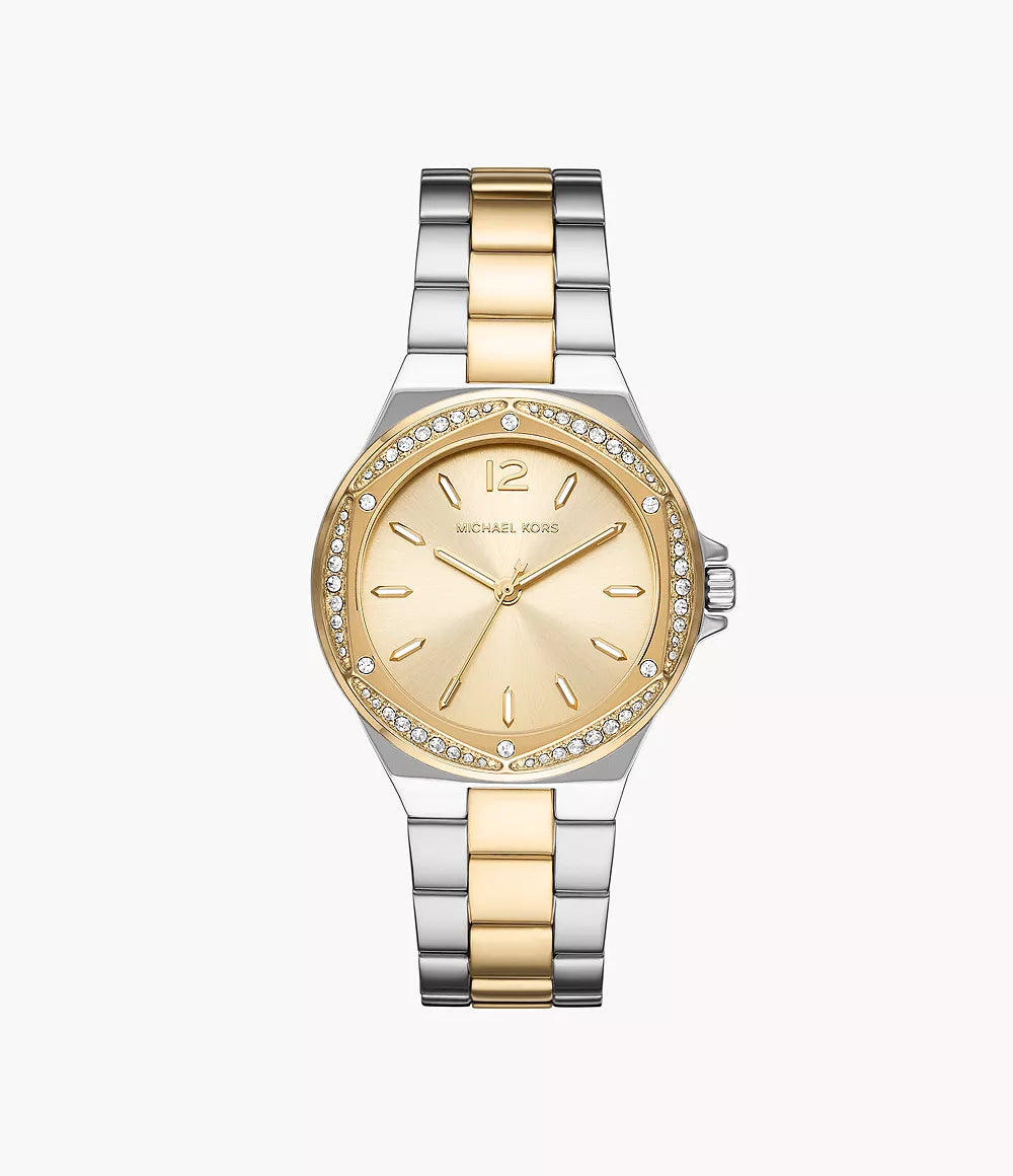 Michael Kors Lennox Three Hand Dual Tone Ladies Watch- MK6988