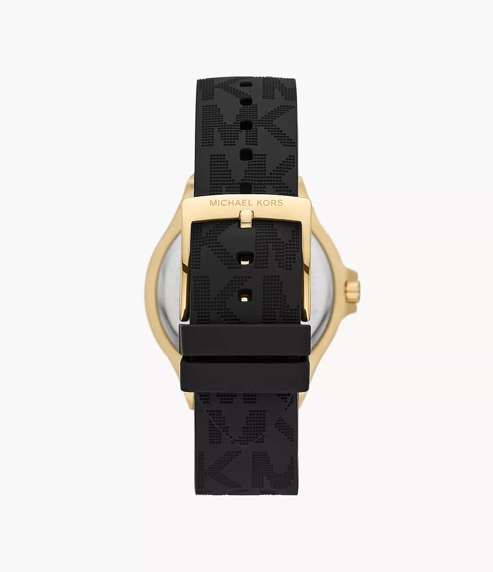 Michael Kors Mini-Lennox Three-Hand Black Silicone Strap Ladies Watch- MK7281