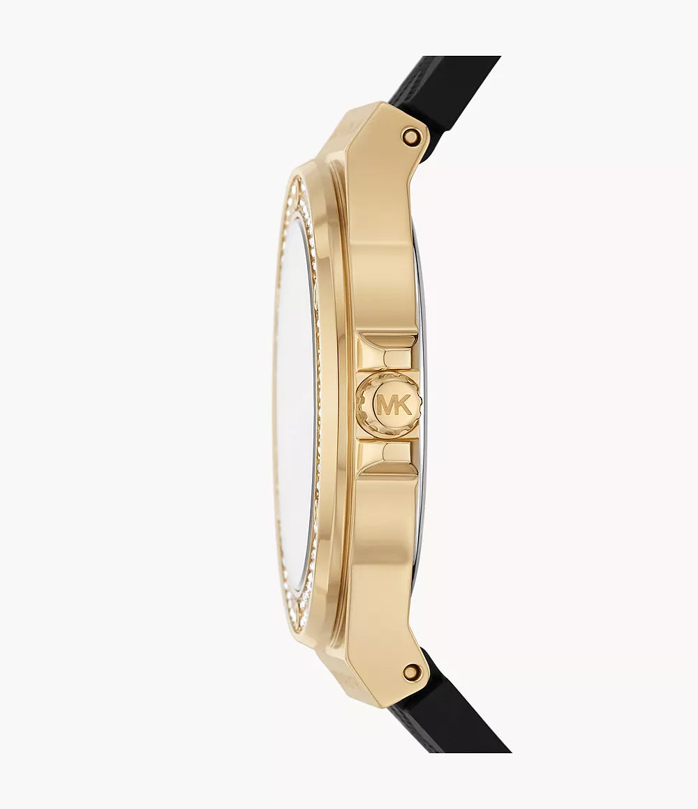 Michael Kors Mini-Lennox Three-Hand Black Silicone Strap Ladies Watch- MK7281