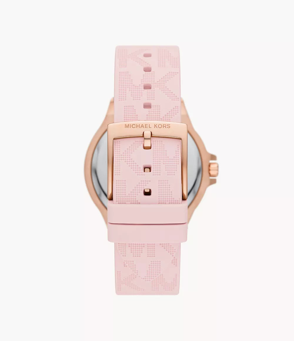 Michael Kors Mini-Lennox Three-Hand Pink Rubber Strap Ladies Watch- MK7282