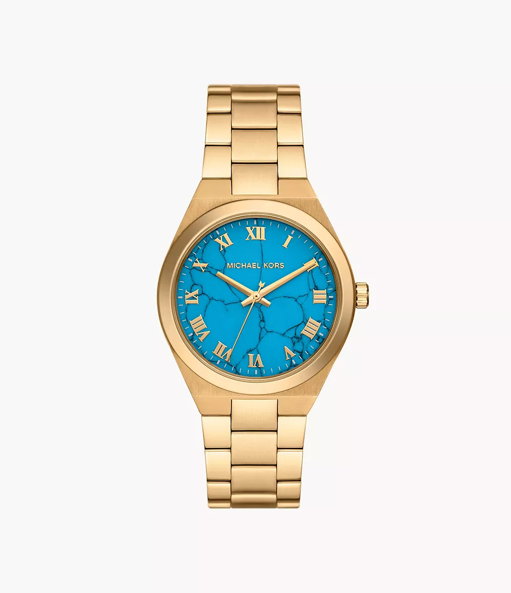 Michael Kors Lennox Three Hand Gold Ladies Watch- MK7460