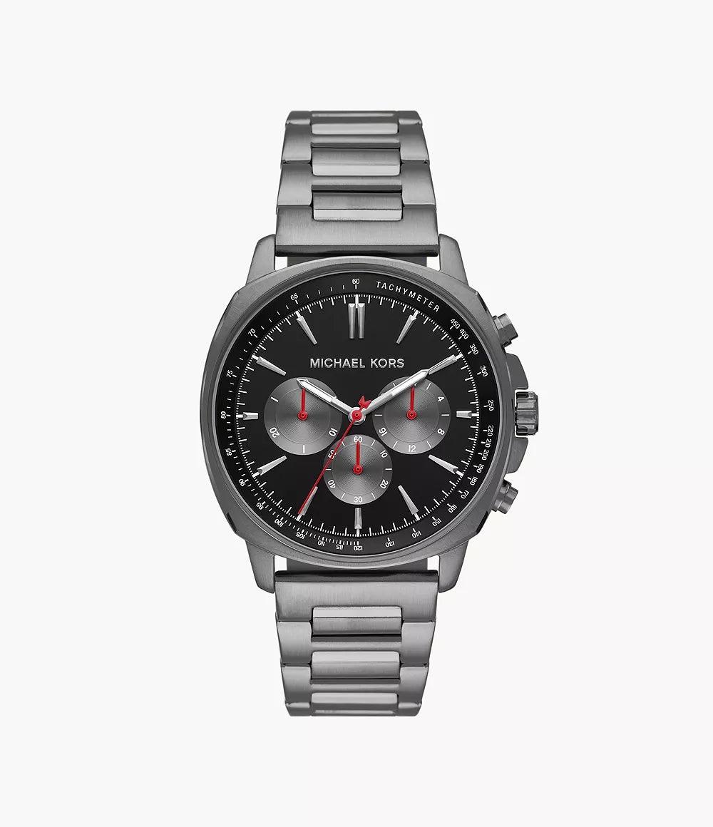 Michael Kors Gunmetal Grey Black Dial Men's Chronograph Watch- MK8970
