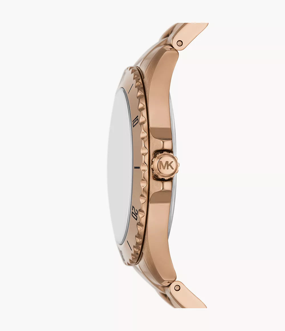 Michael Kors Everest Three-Hand Beige Gold-Tone Men's Watch- MK9140