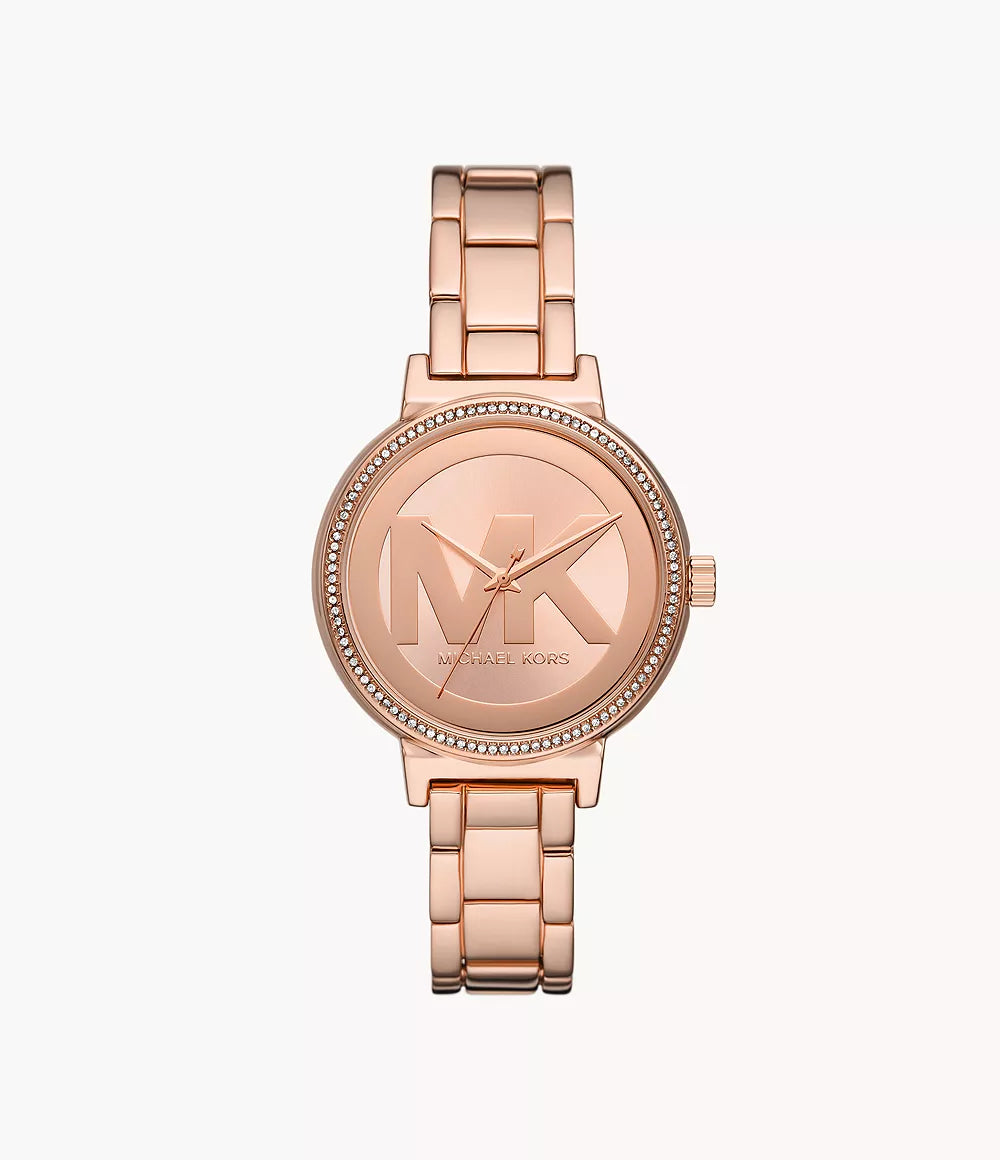 Michael Kors three-hand rose gold Ladies Watch- MKO1052