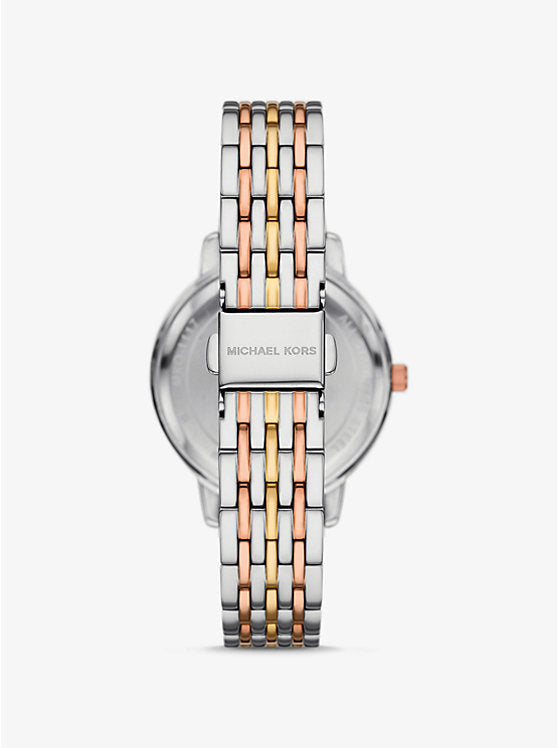 Michael Kors Melissa Tri-Tone White Dial Ladies Watch - MKO1117