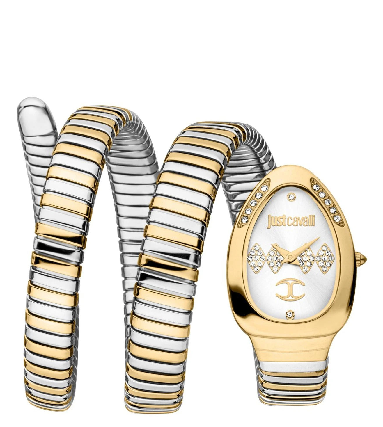 Just Cavalli Vezzoso Dual tone White dial Ladies Watch- JC1L230M0065