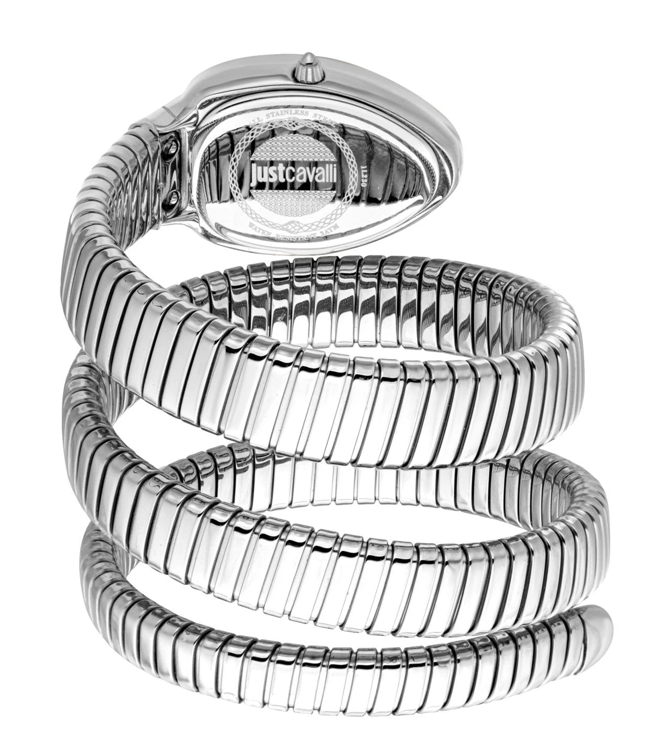 Just Cavalli Vezzoso Silver Snake Design ladies Watch- JC1L230M0025