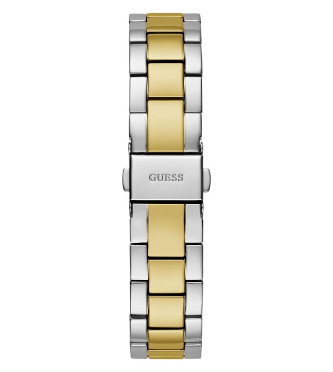 Guess Dual Tone Green Dial Watch For Female- GW0723L1