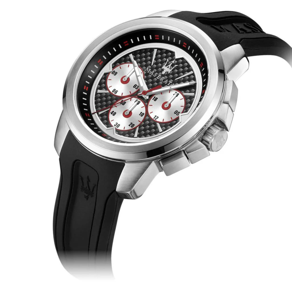 Maserati Sfida Black Silicone Strap Men's Chronograph Watch- R8851123001