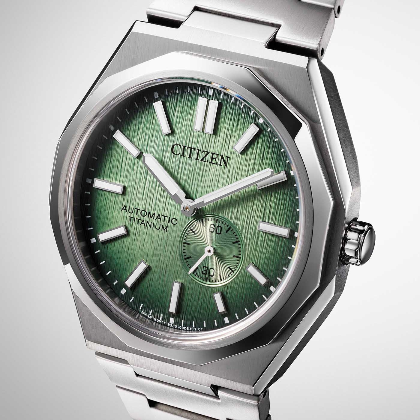 Citizen Super Titanium Zenshin 60 Green Dial Automatic with Small Second Men's Watch - NK5020-58X