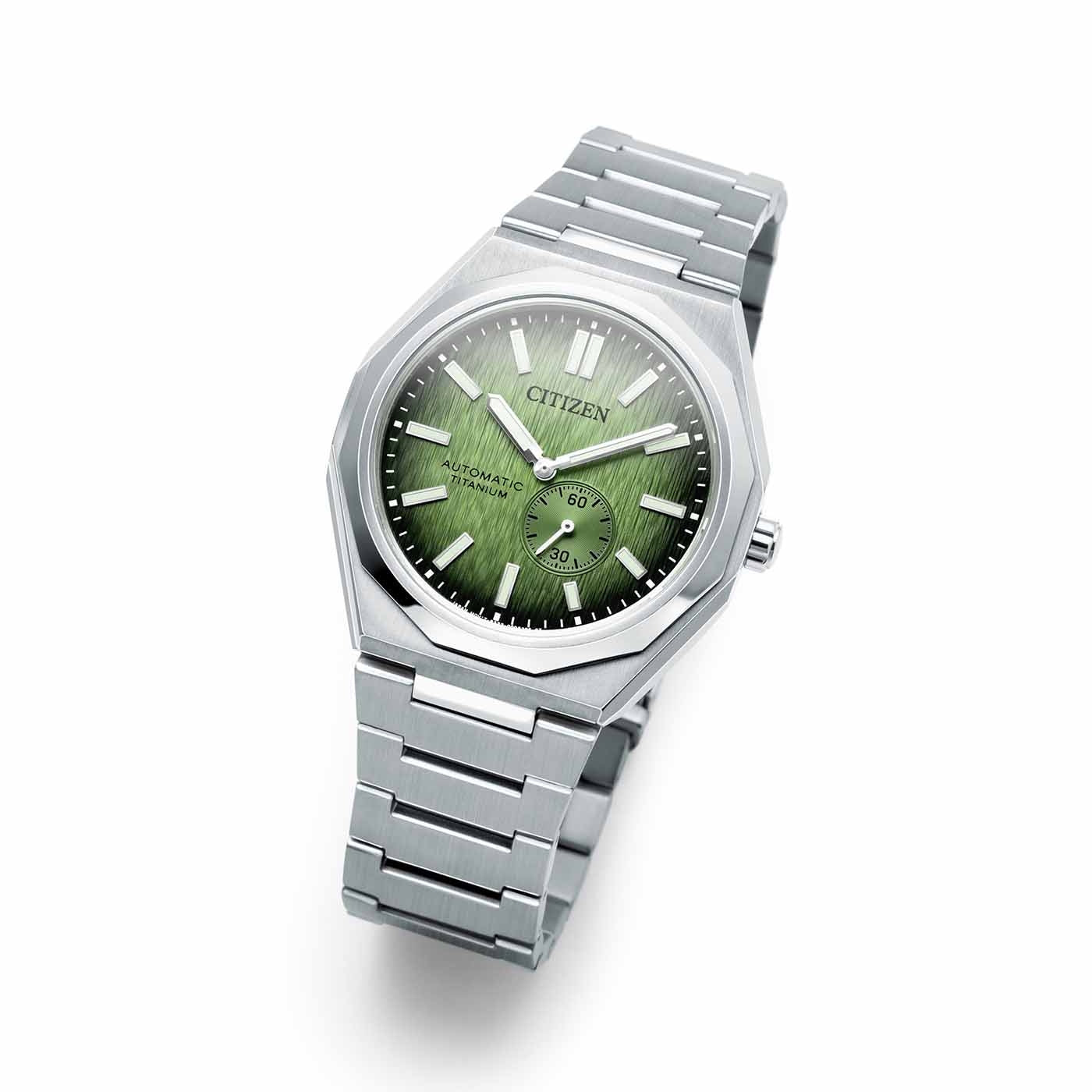 Citizen Super Titanium Zenshin 60 Green Dial Automatic with Small Second Men's Watch - NK5020-58X