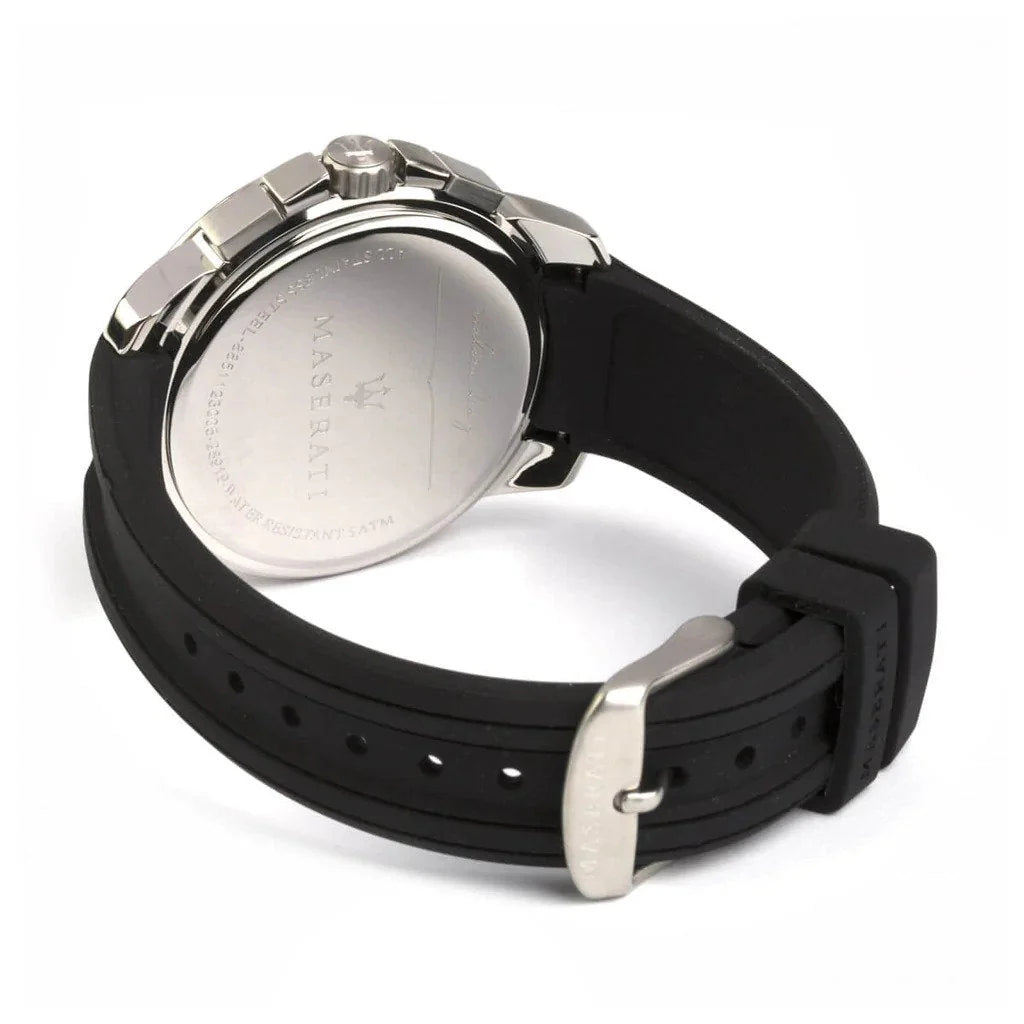 Maserati Sfida Black Silicone Strap Men's Chronograph Watch- R8851123001