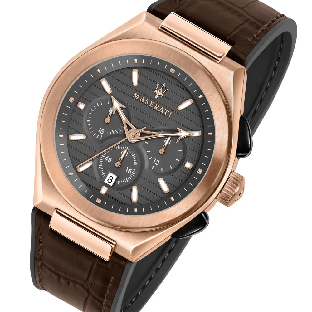Maserati Triconic Men's Rose Gold Chronograph Watch- R8871639003
