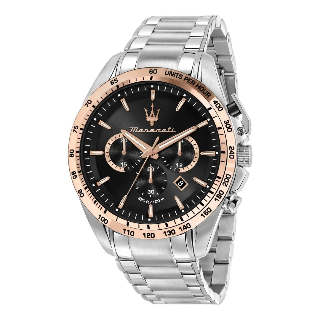 Maserati Traguardo Limited Edition Black Dial Men's Chronograph Watch- R8873612047