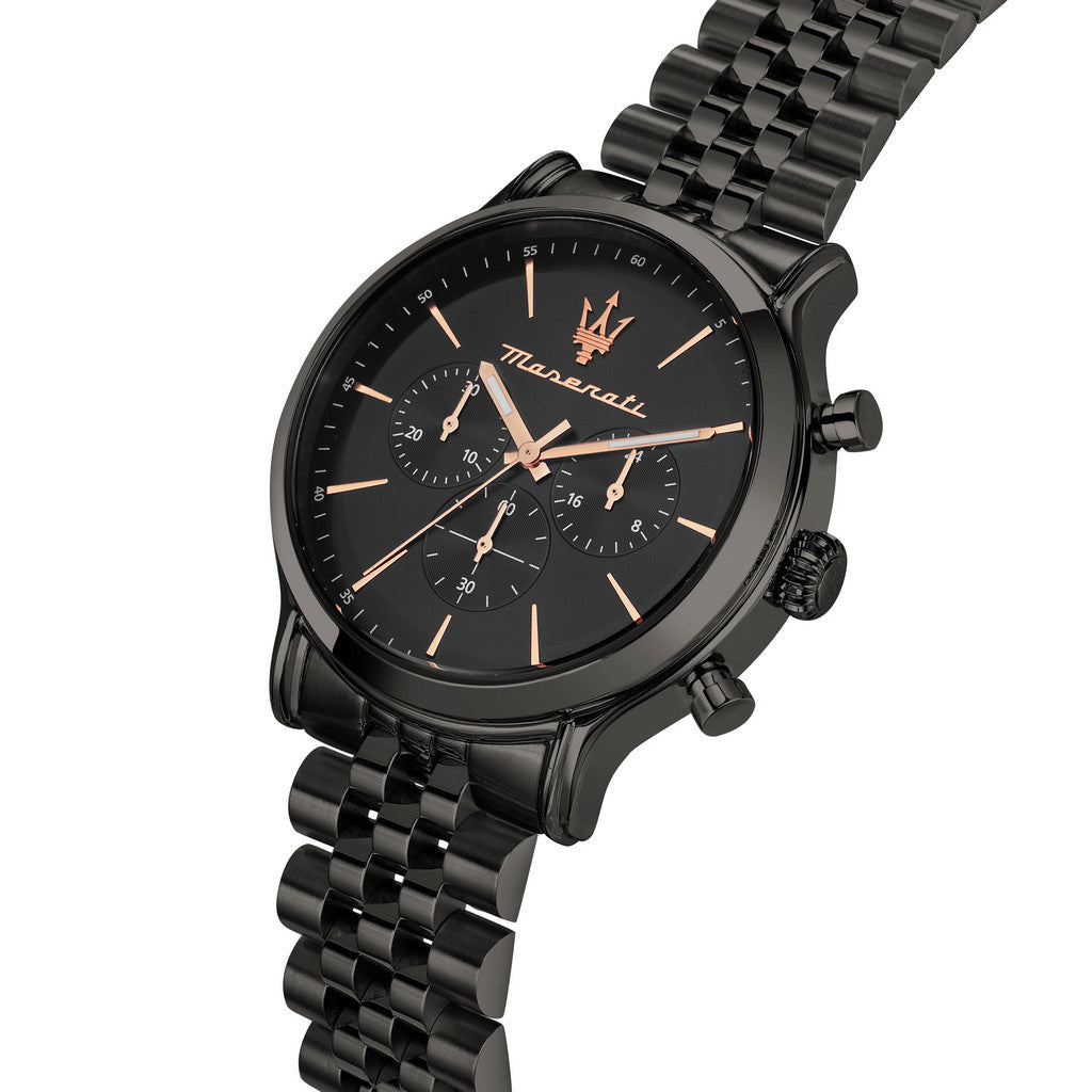 Maserati Epoca Black Dial Men's Chronograph Watch- R8873618019