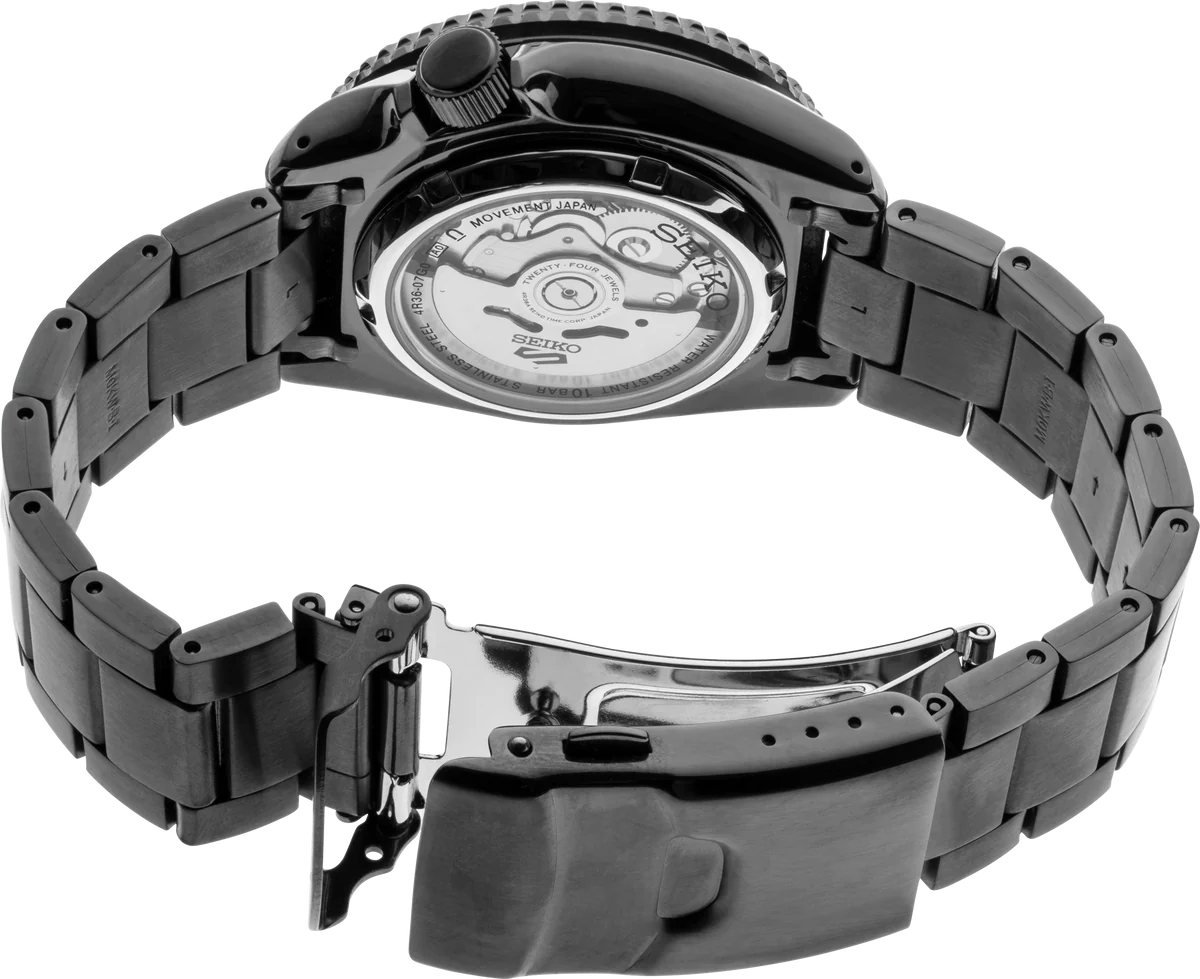 Seiko5 Sports Black Dial Men's Mechanical Watch- SRPD65K1
