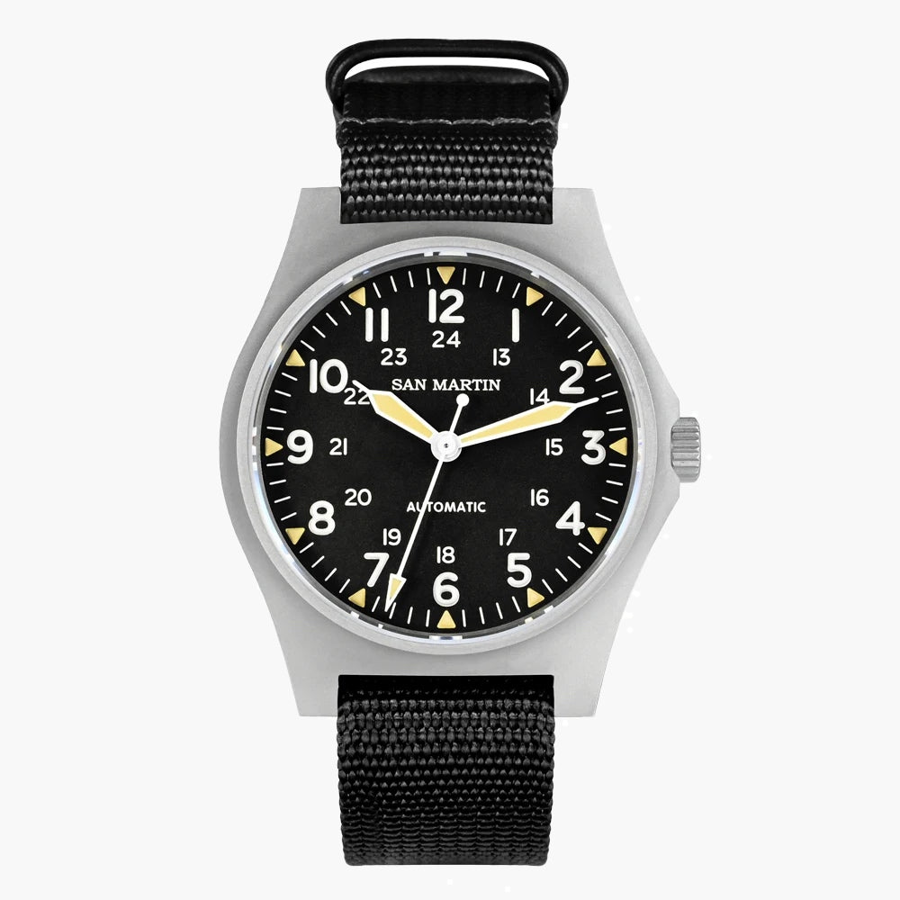 San Martin Black Dial Automatic Men's Watch - SN0137-G