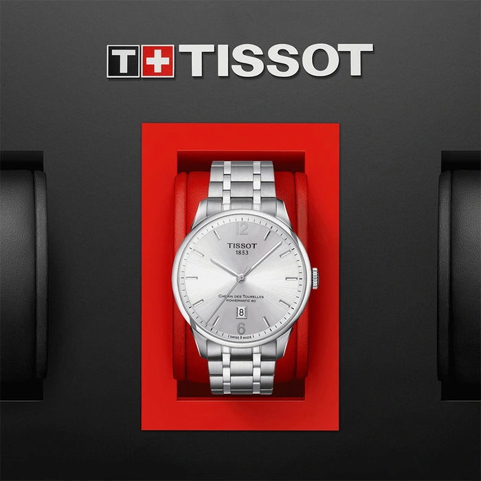 Tissot Chemin Des Tourelles Powermatic 80 Silver Tone Men's Watch- T099.407.11.037.00