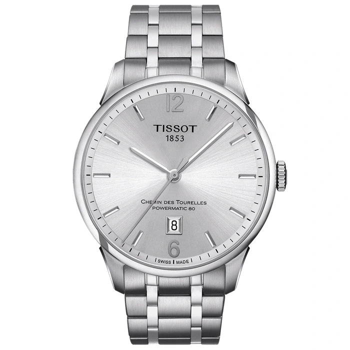 Tissot Chemin Des Tourelles Powermatic 80 Silver Tone Men's Watch- T099.407.11.037.00
