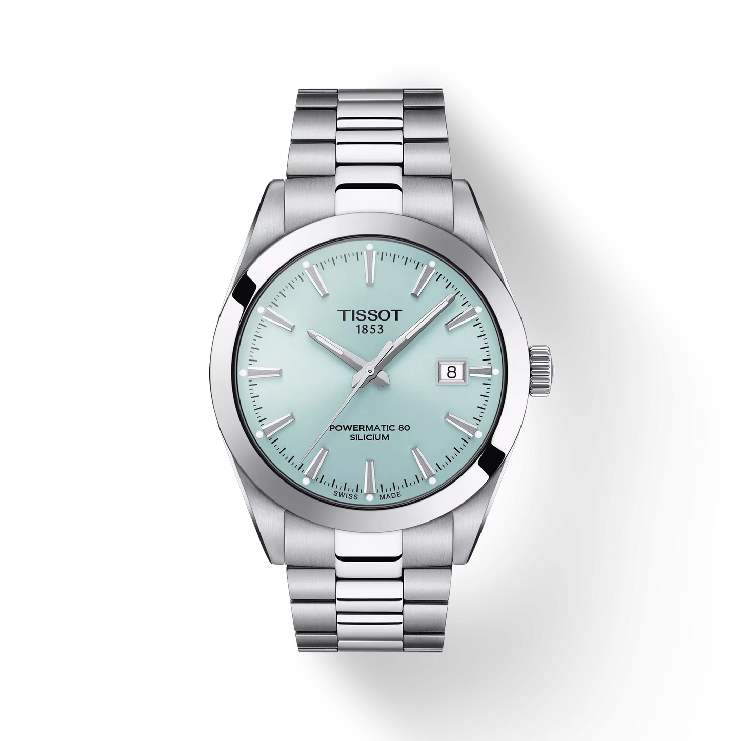 Tissot Gentleman Silicium Powermatic 80 Ice Blue Dial Men's Watch- T127.407.11.351.00