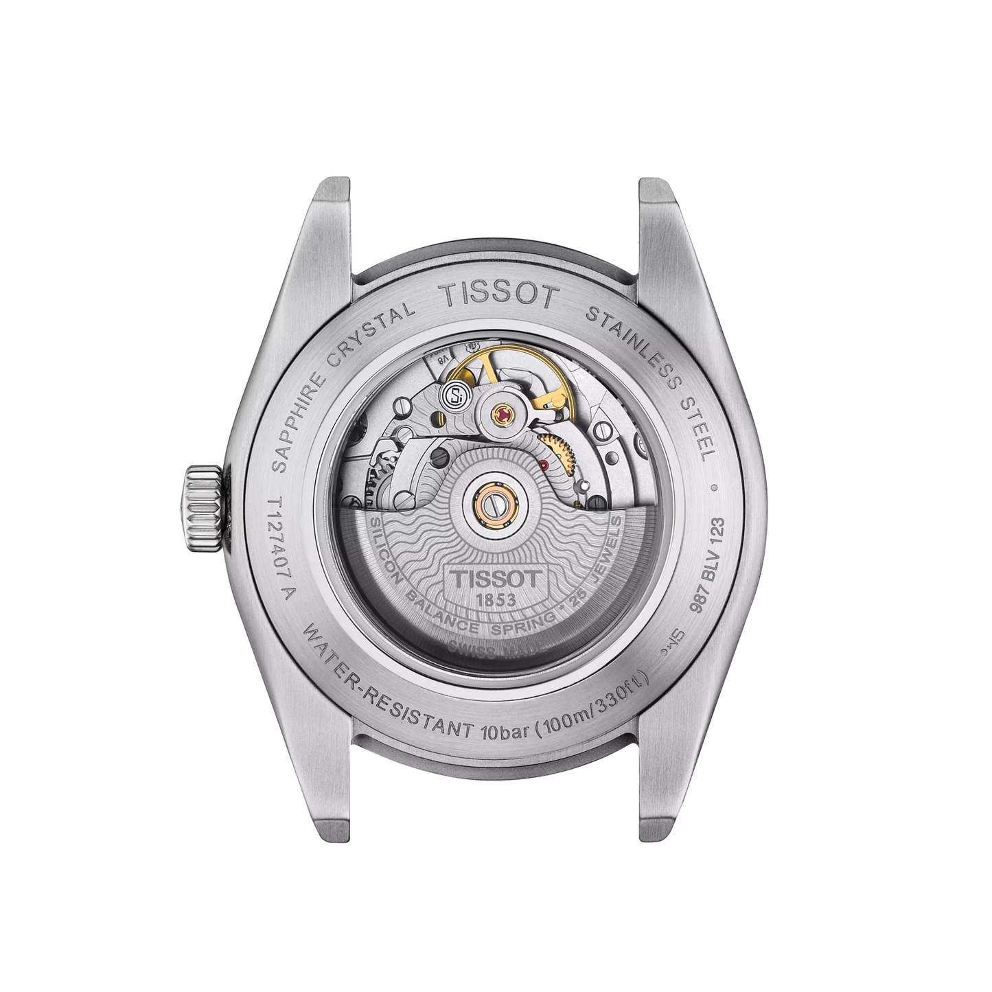 Tissot Gentleman Silicium Powermatic 80 Ice Blue Dial Men's Watch- T127.407.11.351.00