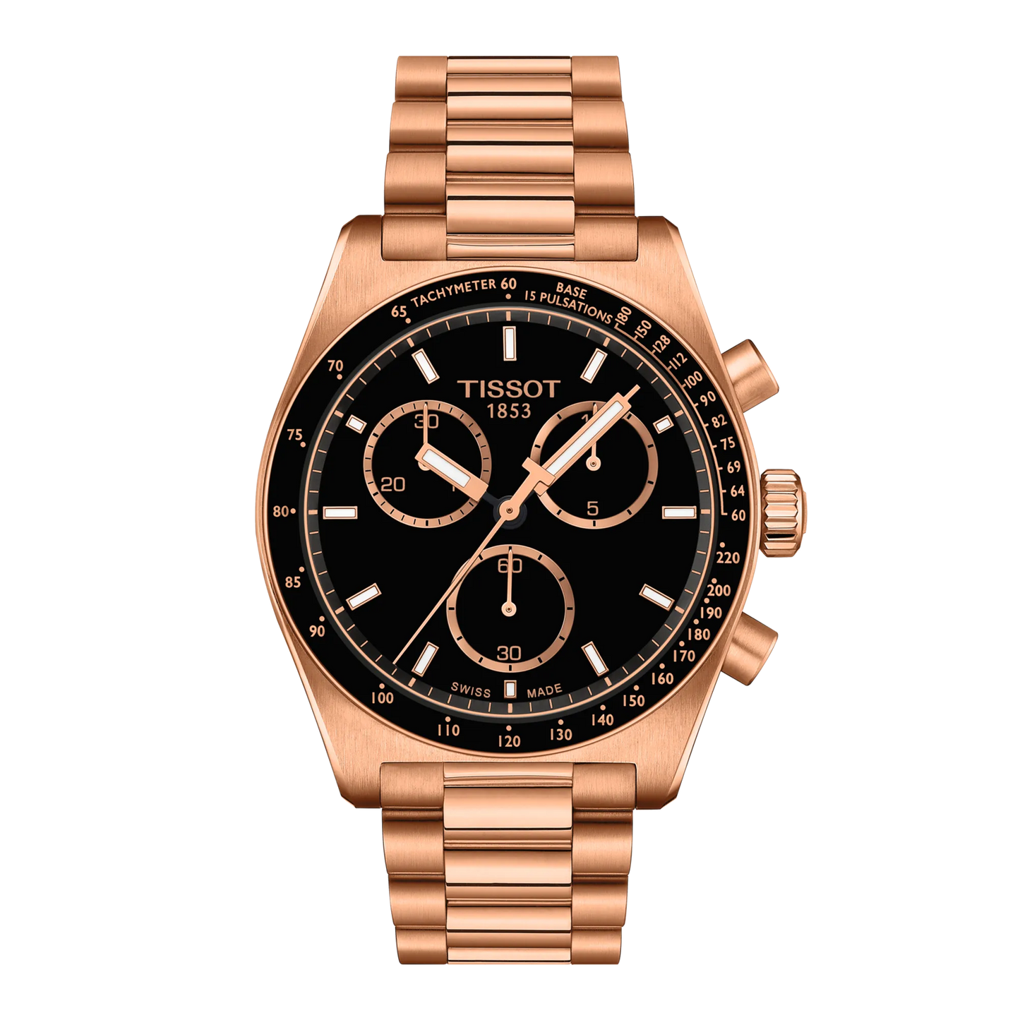 Tissot PR516 Rose Gold Black Dial Men's Chronograph Watch- T149.417.33.051.00