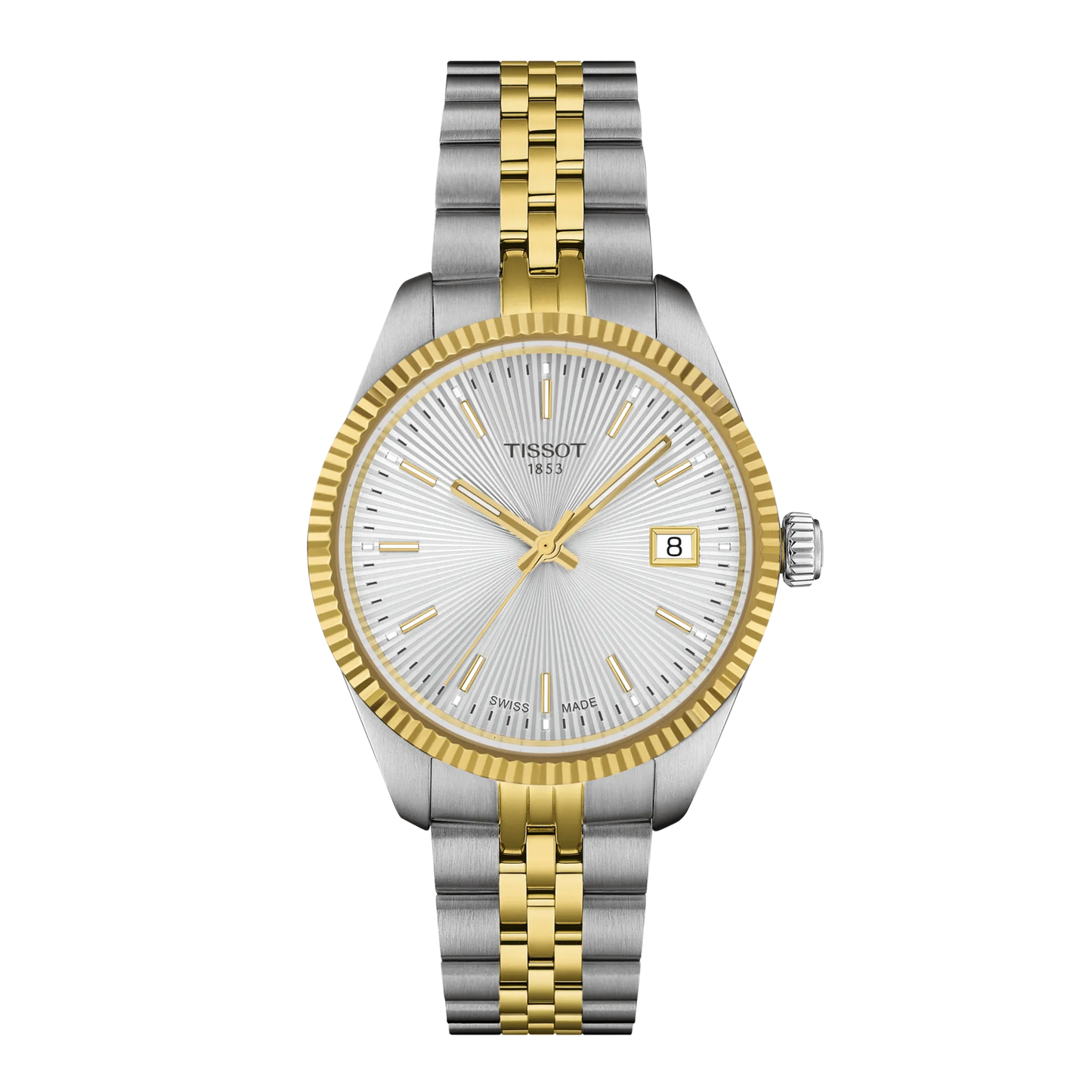 Tissot Ballade Dual tone 34mm Silver Dial Ladies Watch- T156.210.22.031.00