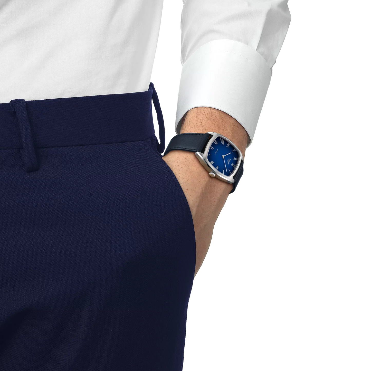 Tissot stylist Blue Dial Leather Strap Ladies Watch-T159.909.16.043.00