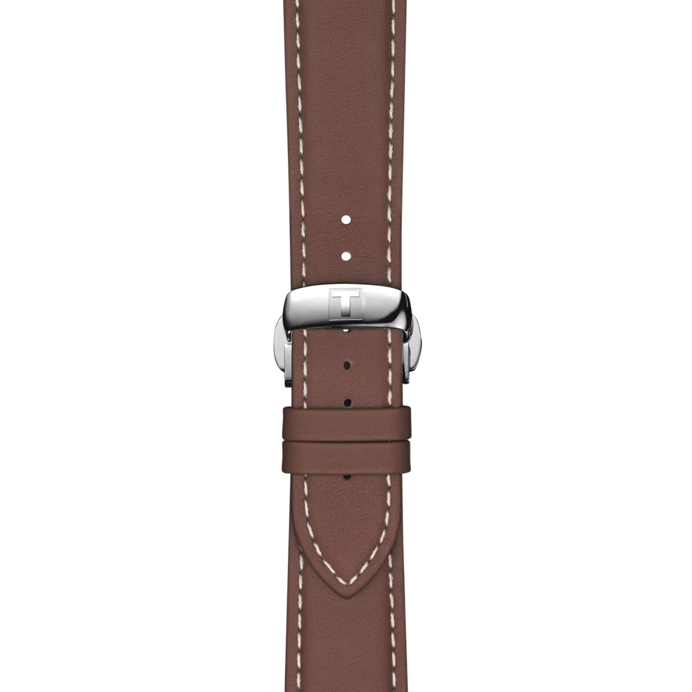 Tissot Gentleman Blue Dial Brown Leather Strap Men's Watch - T127.410.16.041.00