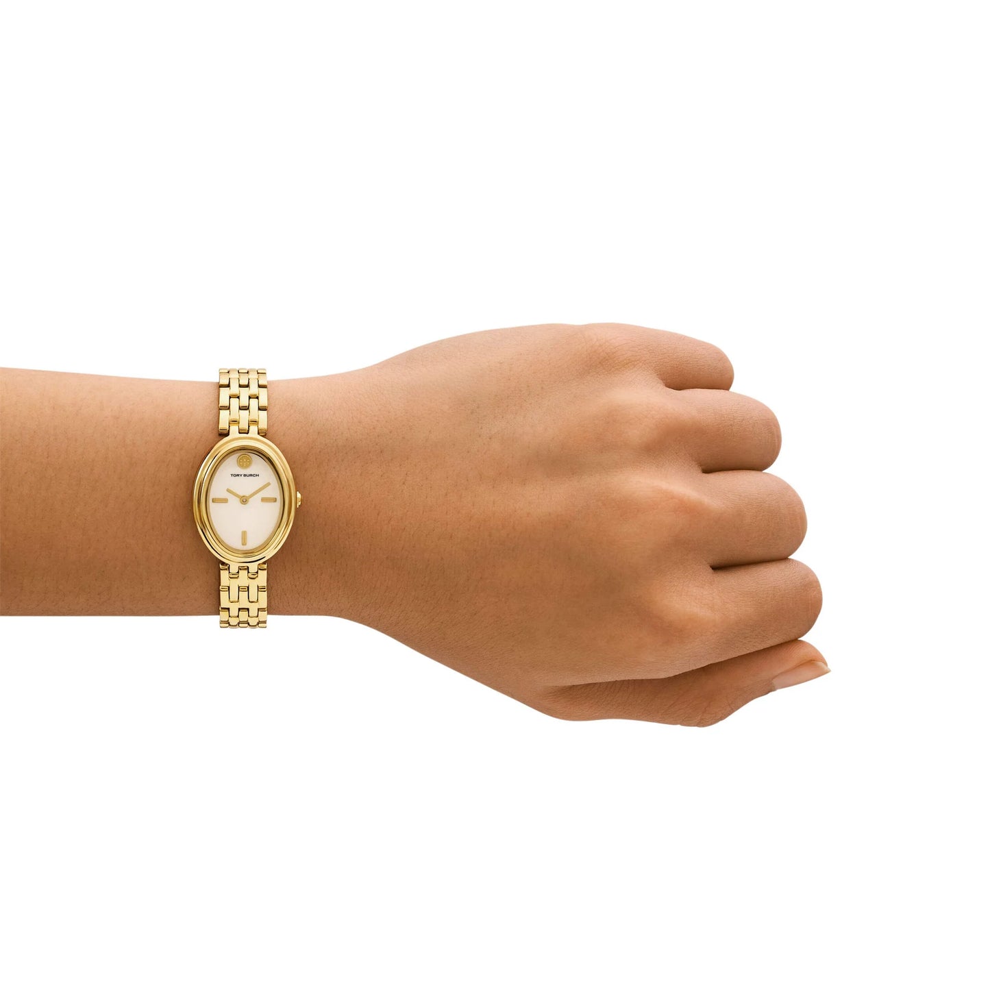 Tory Burch The Oval Gold Tone Analogue Ladies Watch - TBW6032