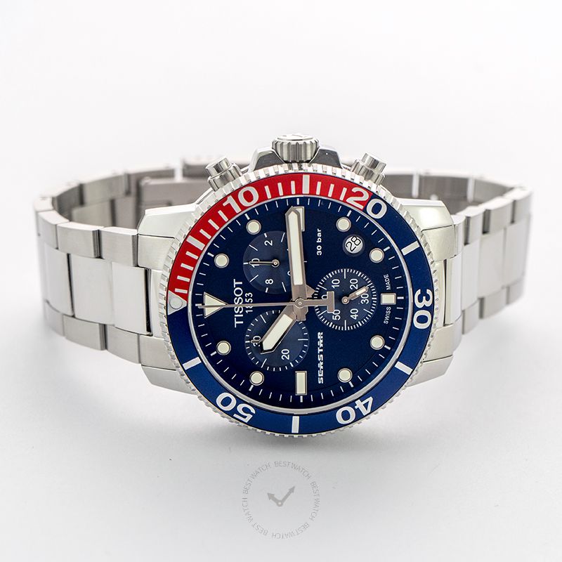 Tissot Seastar Blue Dial 1000 Quartz Chronograph Men's Watch - T120.417.11.041.03