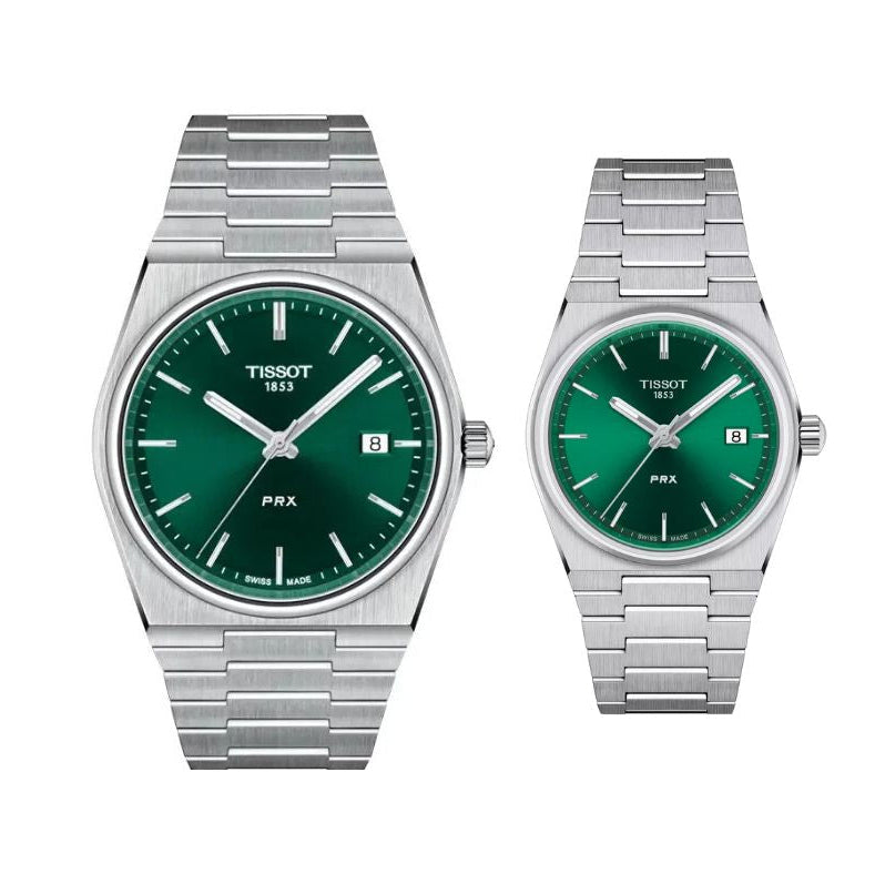 Tissot PRX Green Dial Couple Watch - (T137.410.11.091.00 - T137.210.11.081.00)