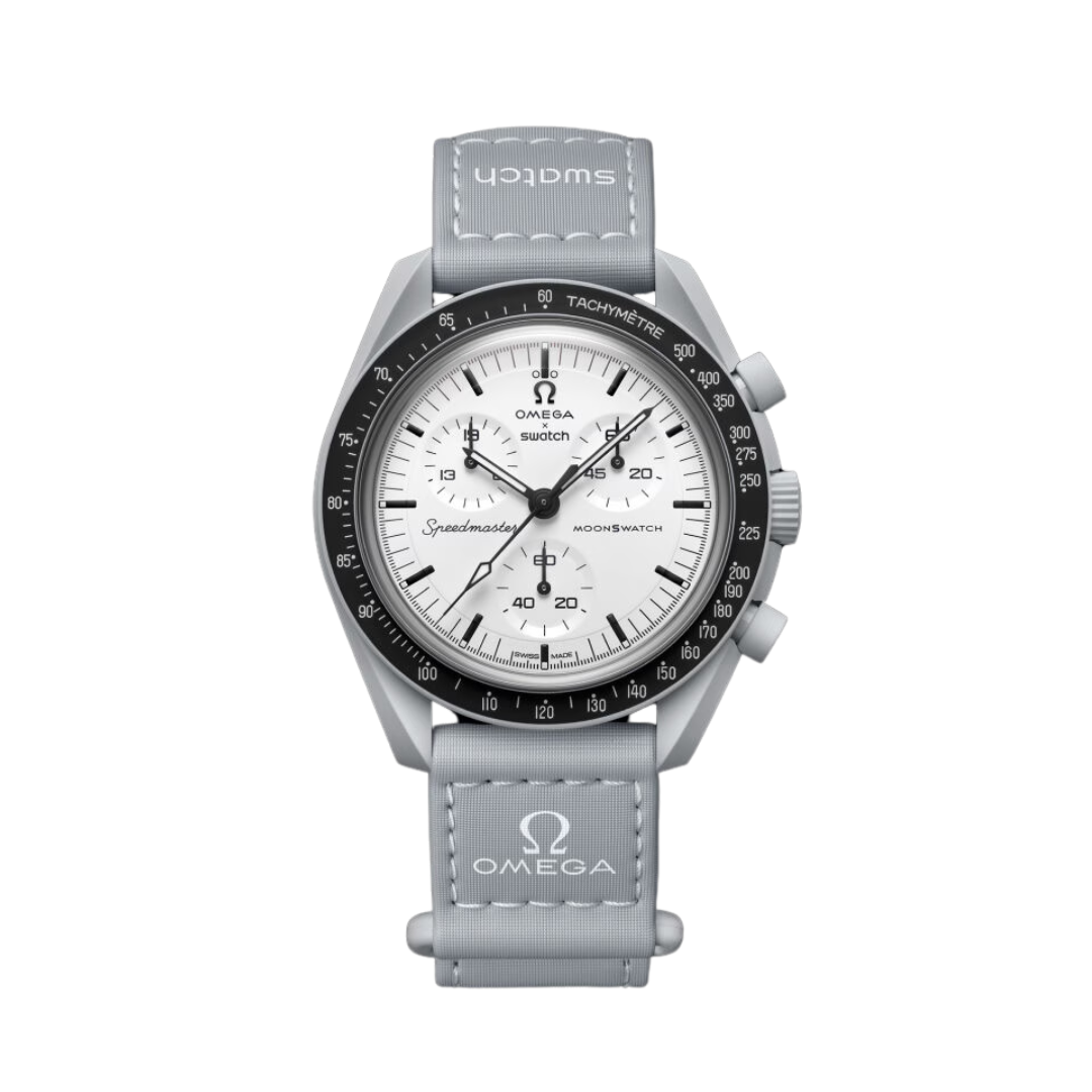 Omega X Swatch 1965 White Dial Men's Chronograph Watch