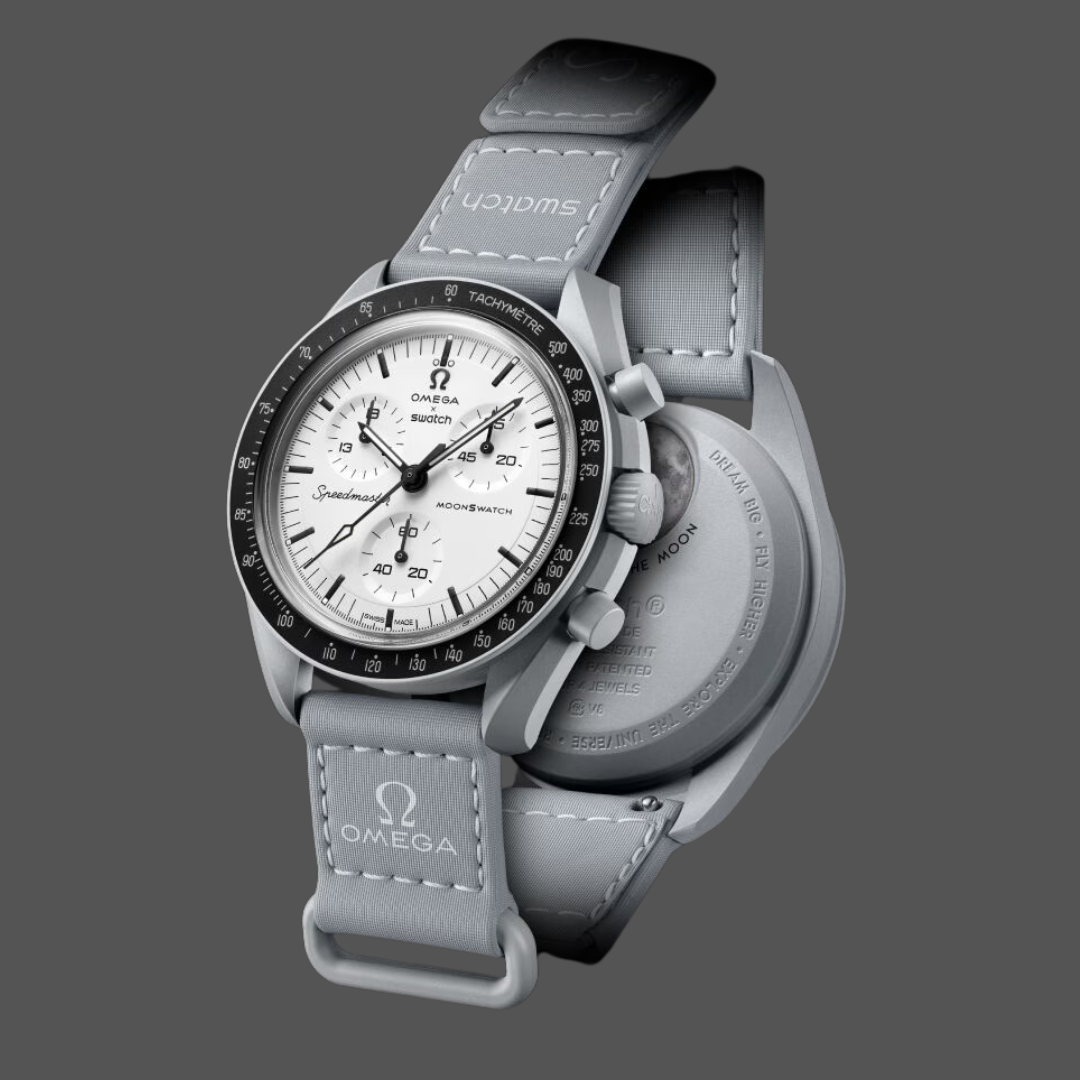 Omega X Swatch 1965 White Dial Men's Chronograph Watch
