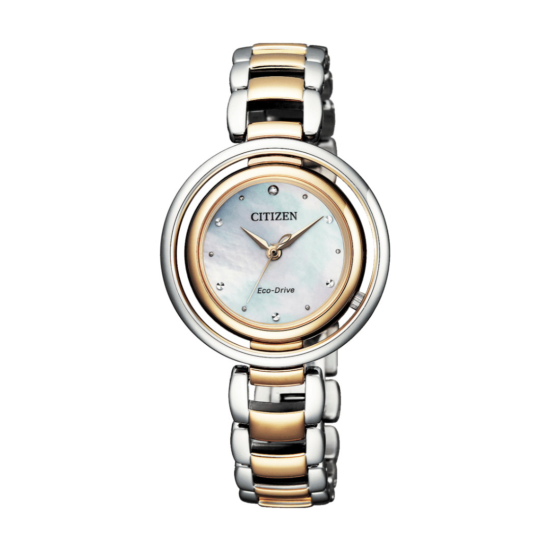 Citizen Eco-Drive Dual Tone Ladies Watch- EM0666-89D