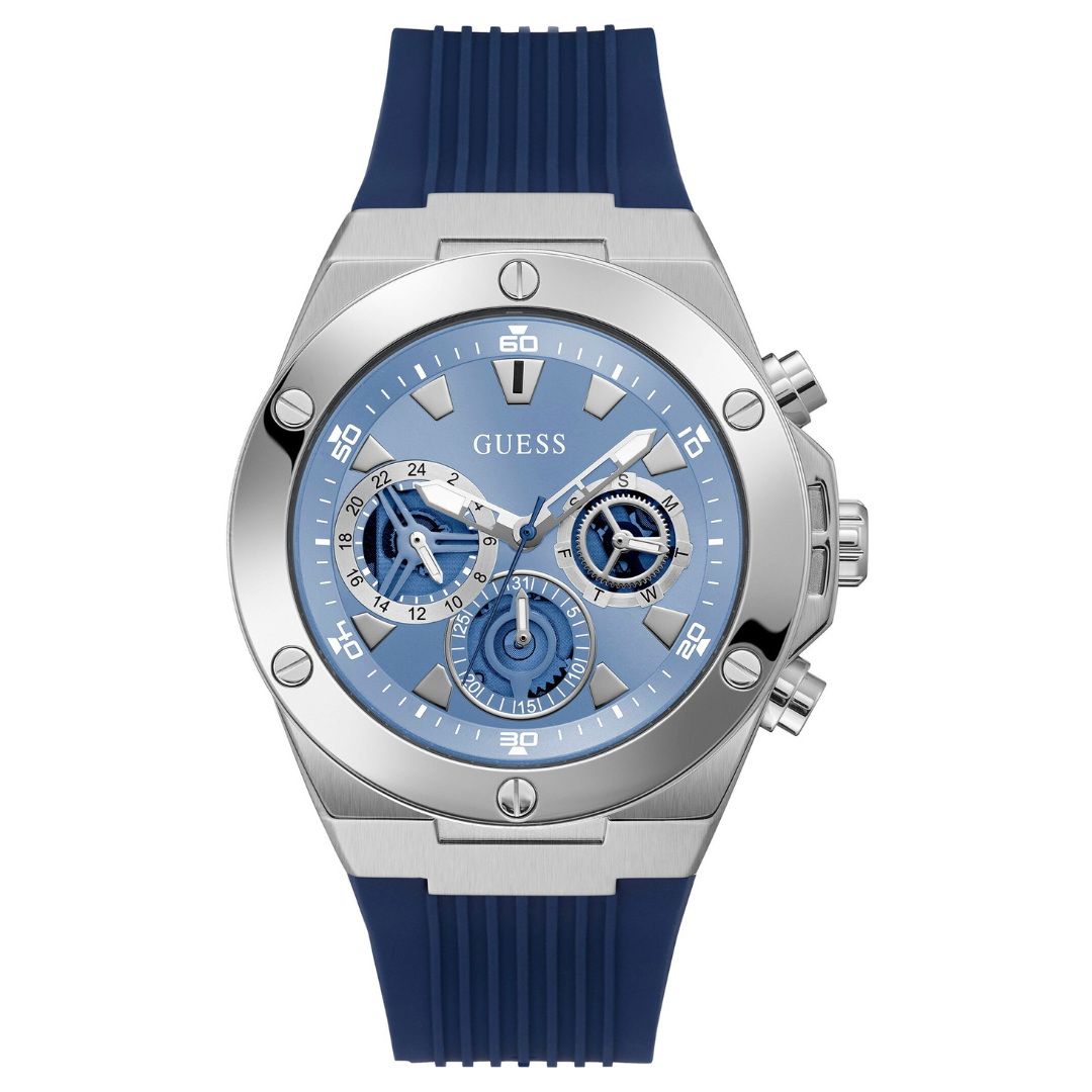 Guess Blue Rubber Strap Men's Multifunction Watch- GW0417G1
