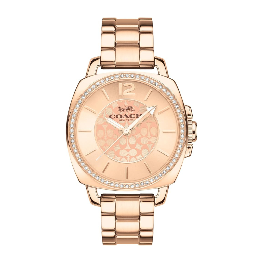 Coach Boyfriend Crystal Rose Gold Ladies Watch- 14503142